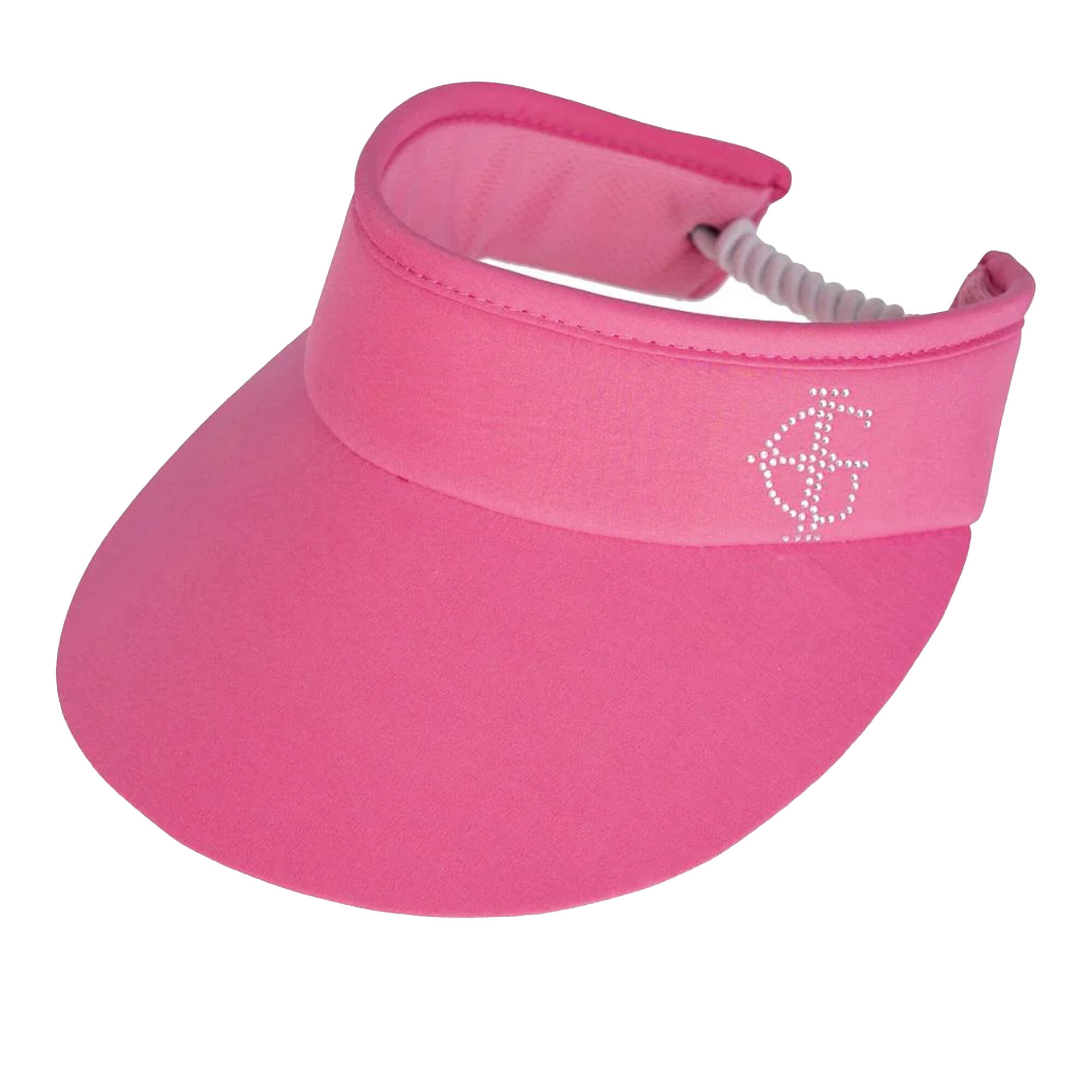 ISLAND GREEN Womens/Ladies Diamante Logo Golf Sun Visor (Pink)