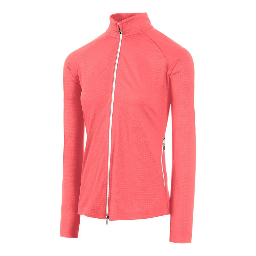 ISLAND GREEN Womens/Ladies Embossed Full Zip Jacket (Coral Pink)