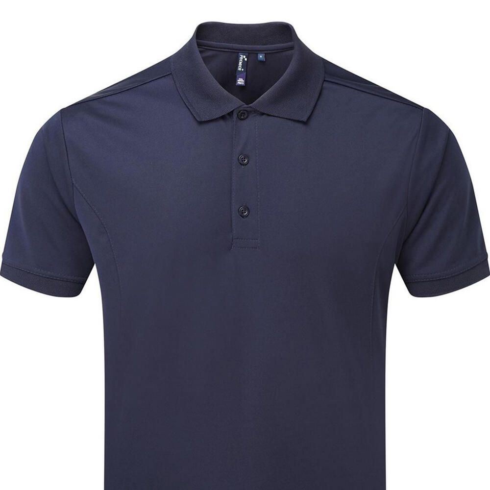 Camisa pólo Coolchecker para homem (Azul Marinho) 2/3