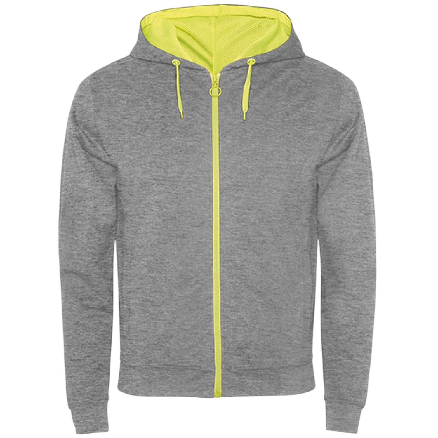 Casaco fuji heather sweat para homem cinzento mesclado / amarelo fluorescente