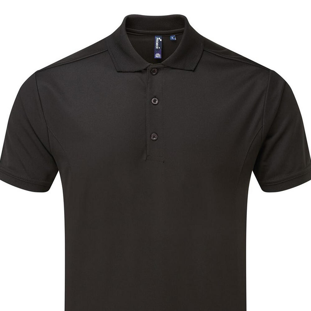 Camisa pólo Coolchecker para homem (Preto) 2/3