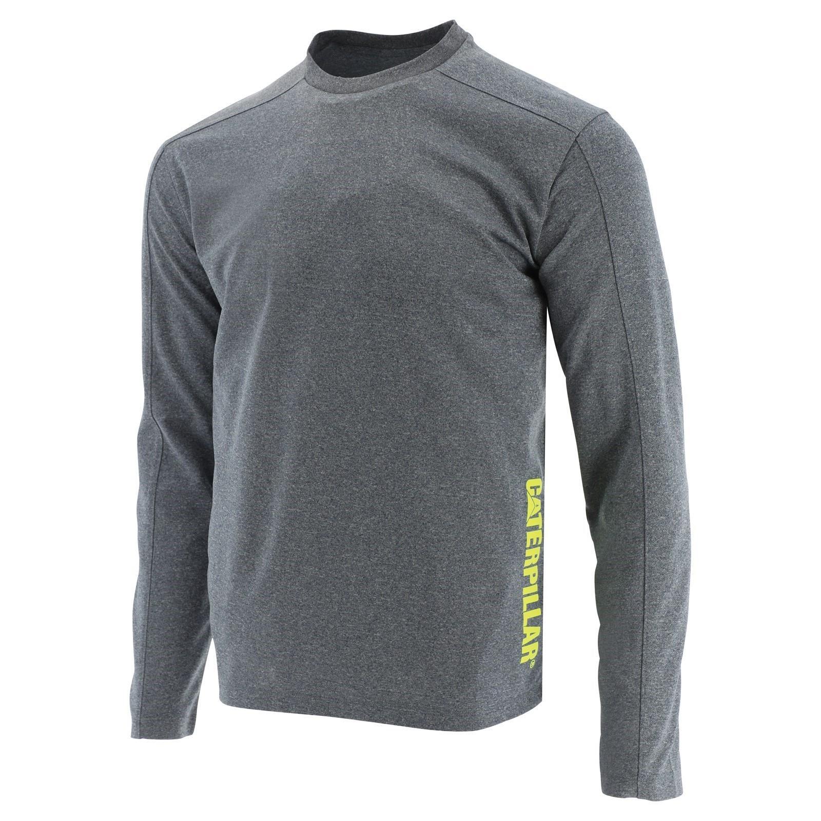 Unisex Adult Heathered Coolmax LongSleeved TShirt (Eclipse Grey) 1/2