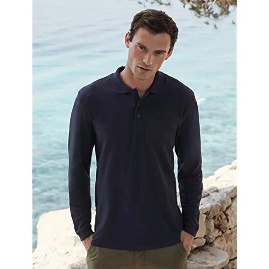 Premium PoloShirt, Langarm Herren Dunkelblau