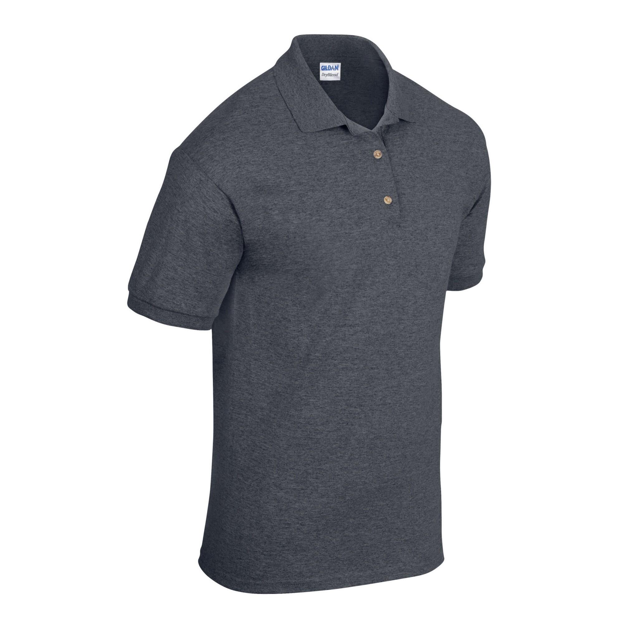 Polo de Jersey Dryblend para Adultos Unisex Jaspeado Oscuro 3/3