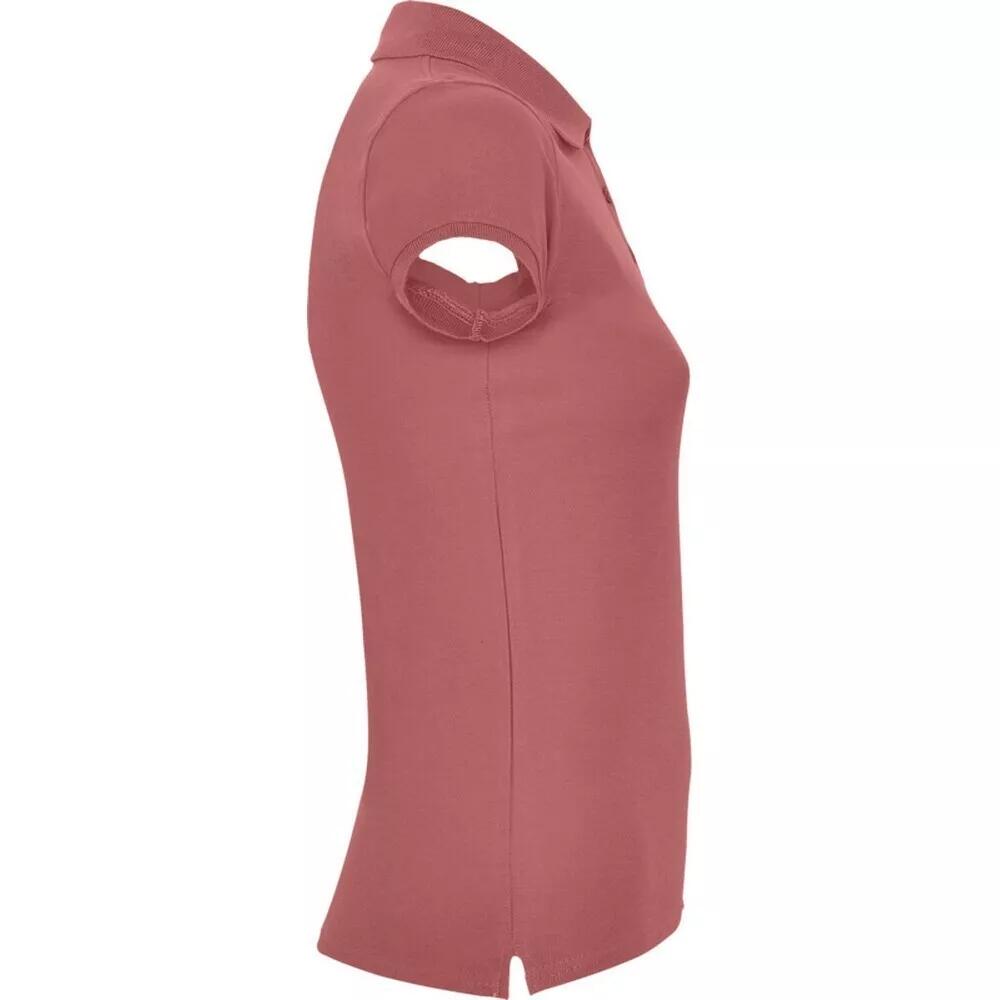 Dames Ster Poloshirt (Rode chrysant) 3/3