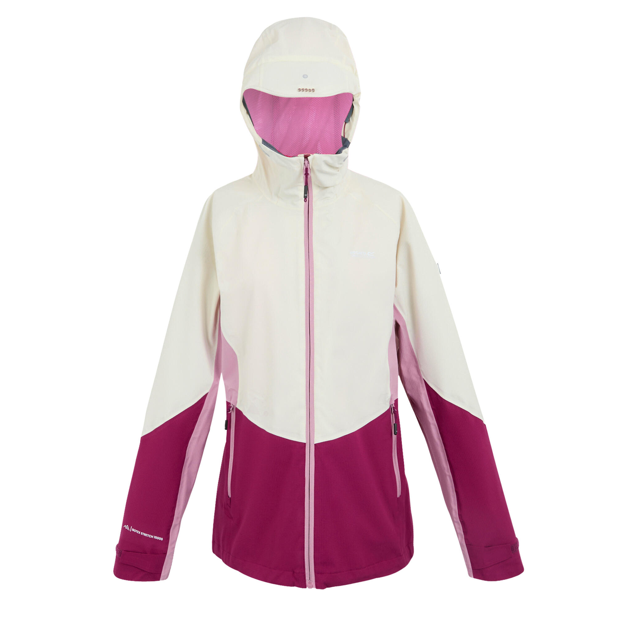 Regatta - Veste Imperméable Raddick Femme (vanille Clair / Bordeaux / Lilas) - Veste - Blanc|rose|rouge|violet - S - Decathlon
