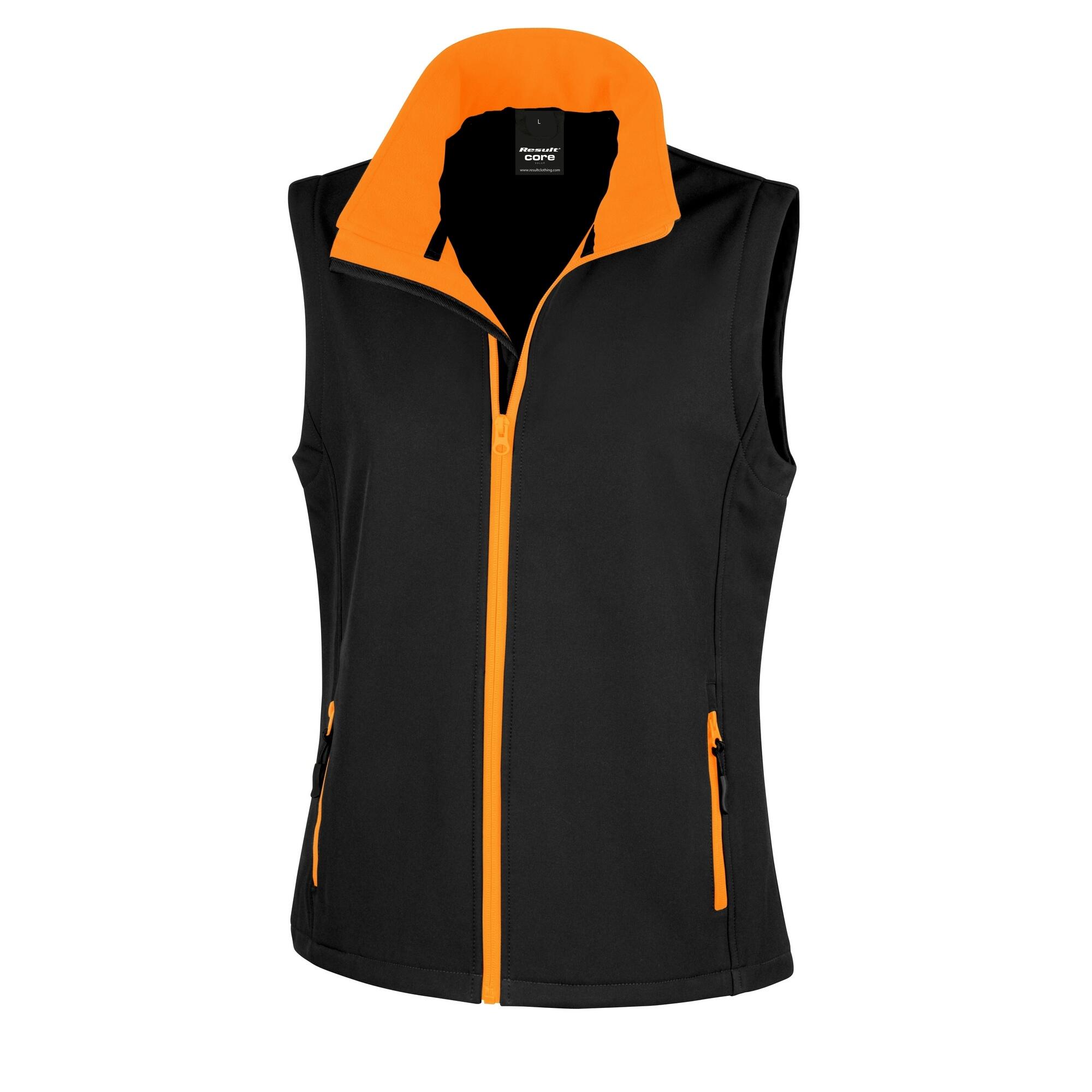 Core Giacca Senza Maniche Softshell Donna Result Nero/Arancione 2/3