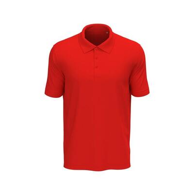 Heren lux poloshirt (scharlakenrood)