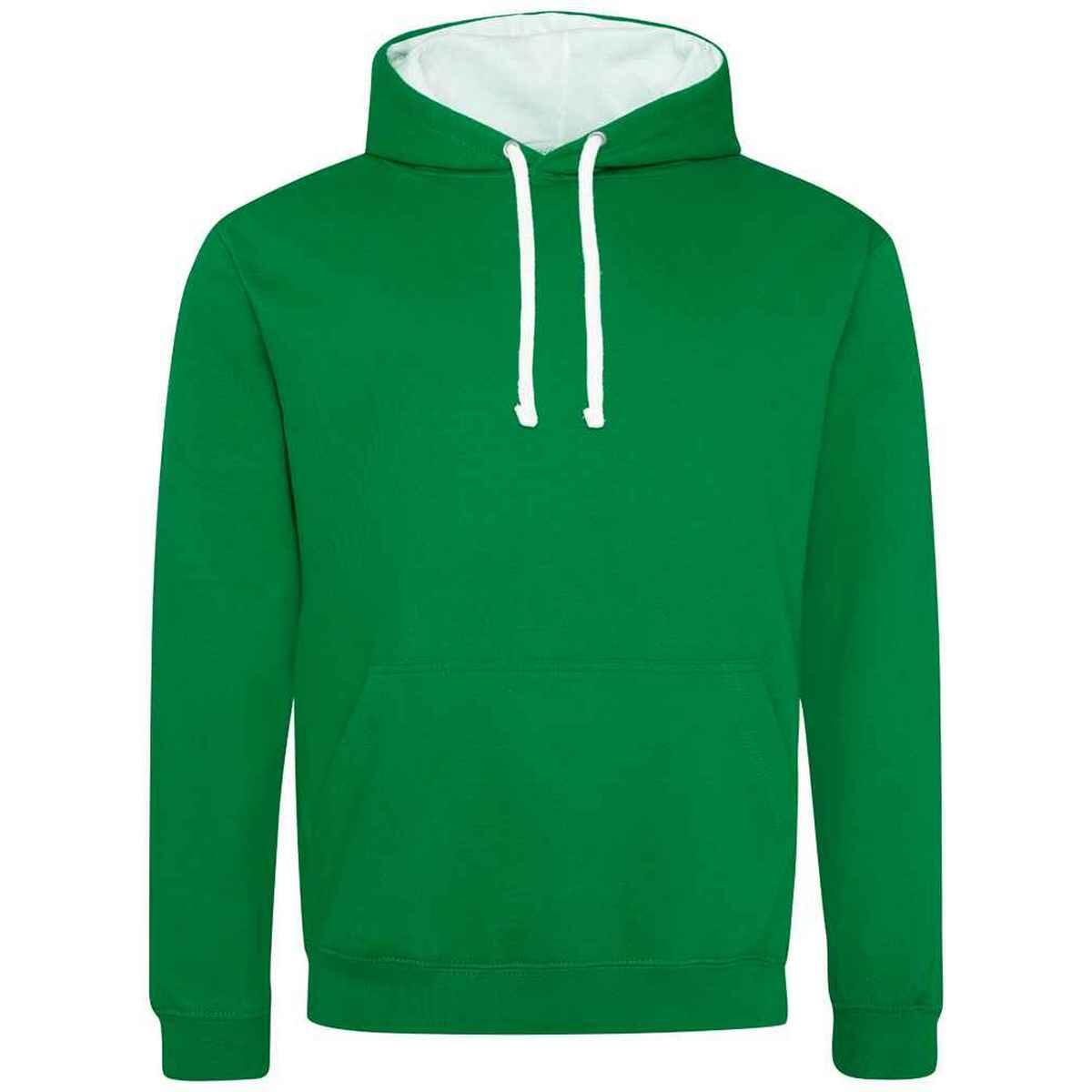 AWDIS Womens/Ladies Varsity Hoodie (Kelly Green/Arctic White)