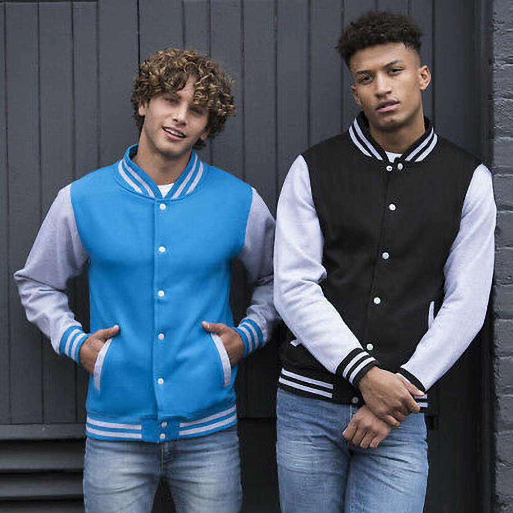 Varsity Giubbotto Unisex Awdis Nero/Bianco 3/3