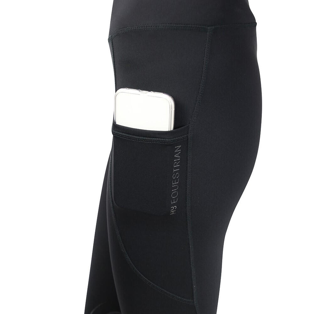 Childrens/Kids Selah Competition Horse Riding Tights (Black) 3/4