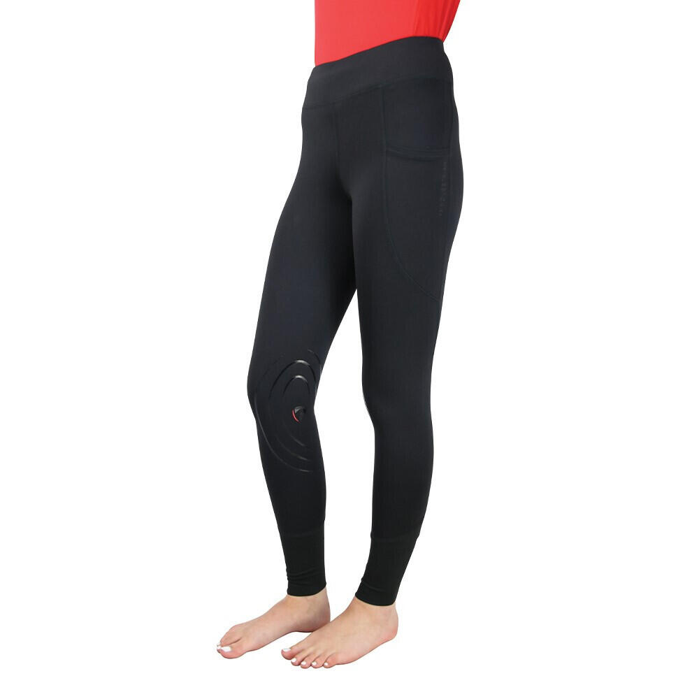 Childrens/Kids Selah Competition Horse Riding Tights (Black) 4/4