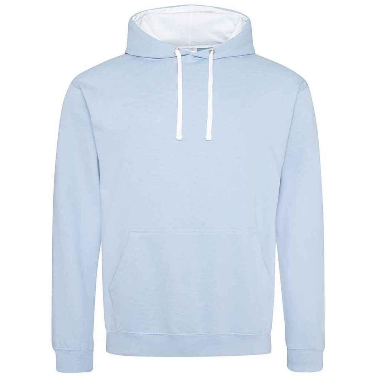 AWDIS Womens/Ladies Varsity Hoodie (Sky Blue/Arctic White)