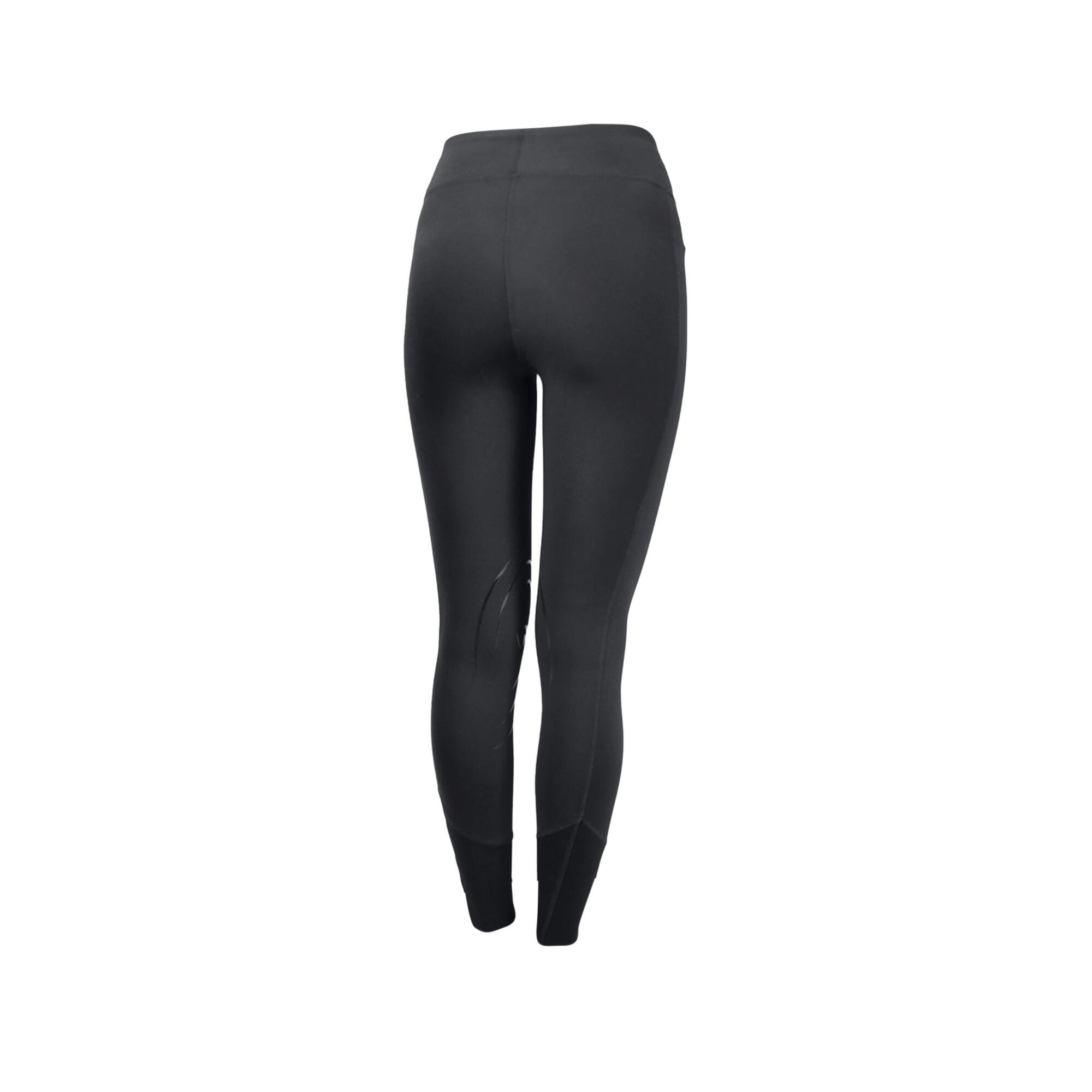 Childrens/Kids Selah Competition Horse Riding Tights (Black) 2/4