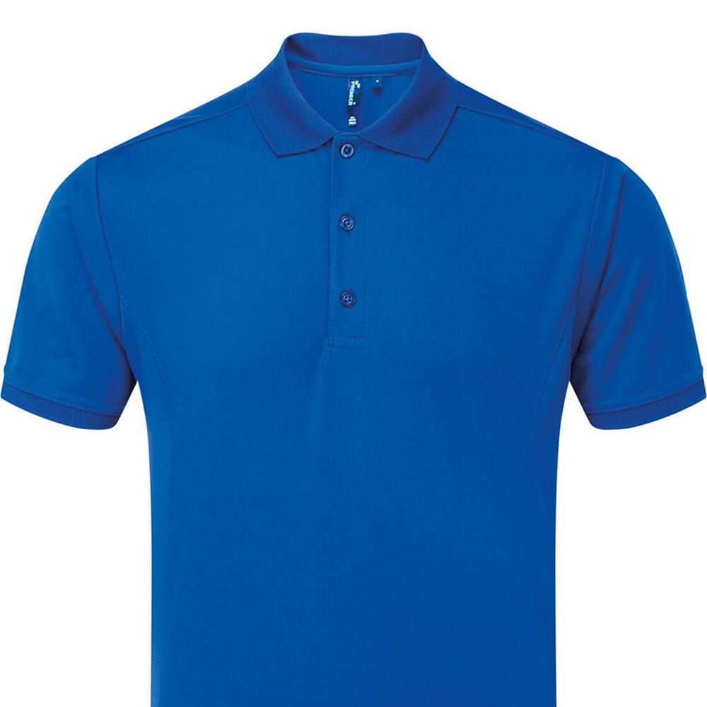 Camisa pólo Coolchecker para homem (Azul Real) 2/3