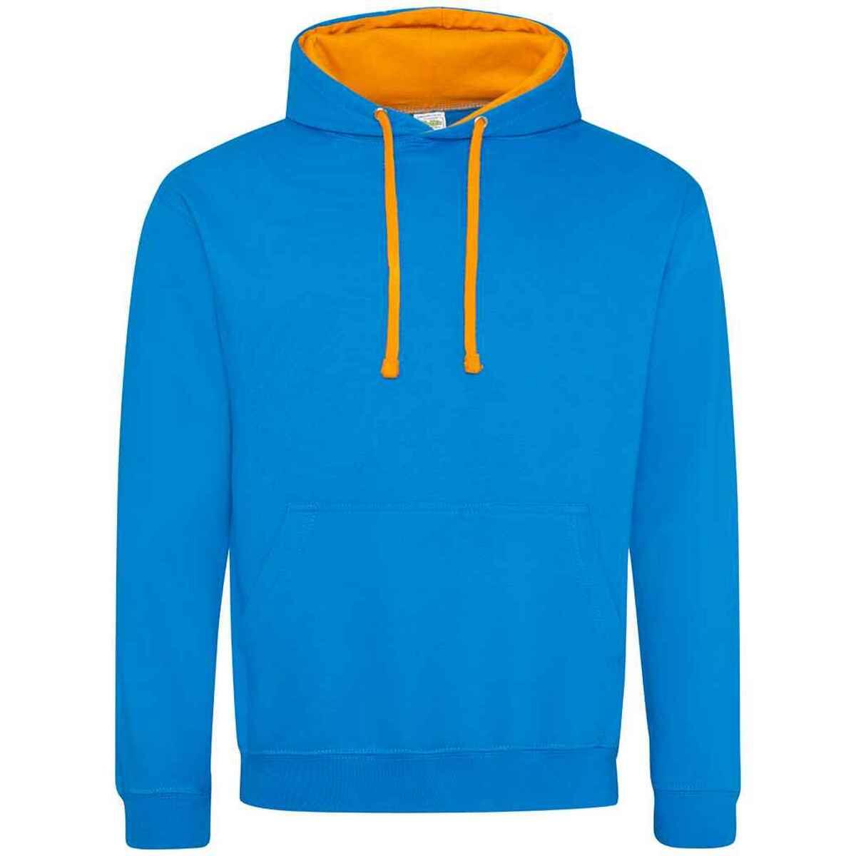 AWDIS Womens/Ladies Varsity Hoodie (Sapphire Blue/Orange Crush)