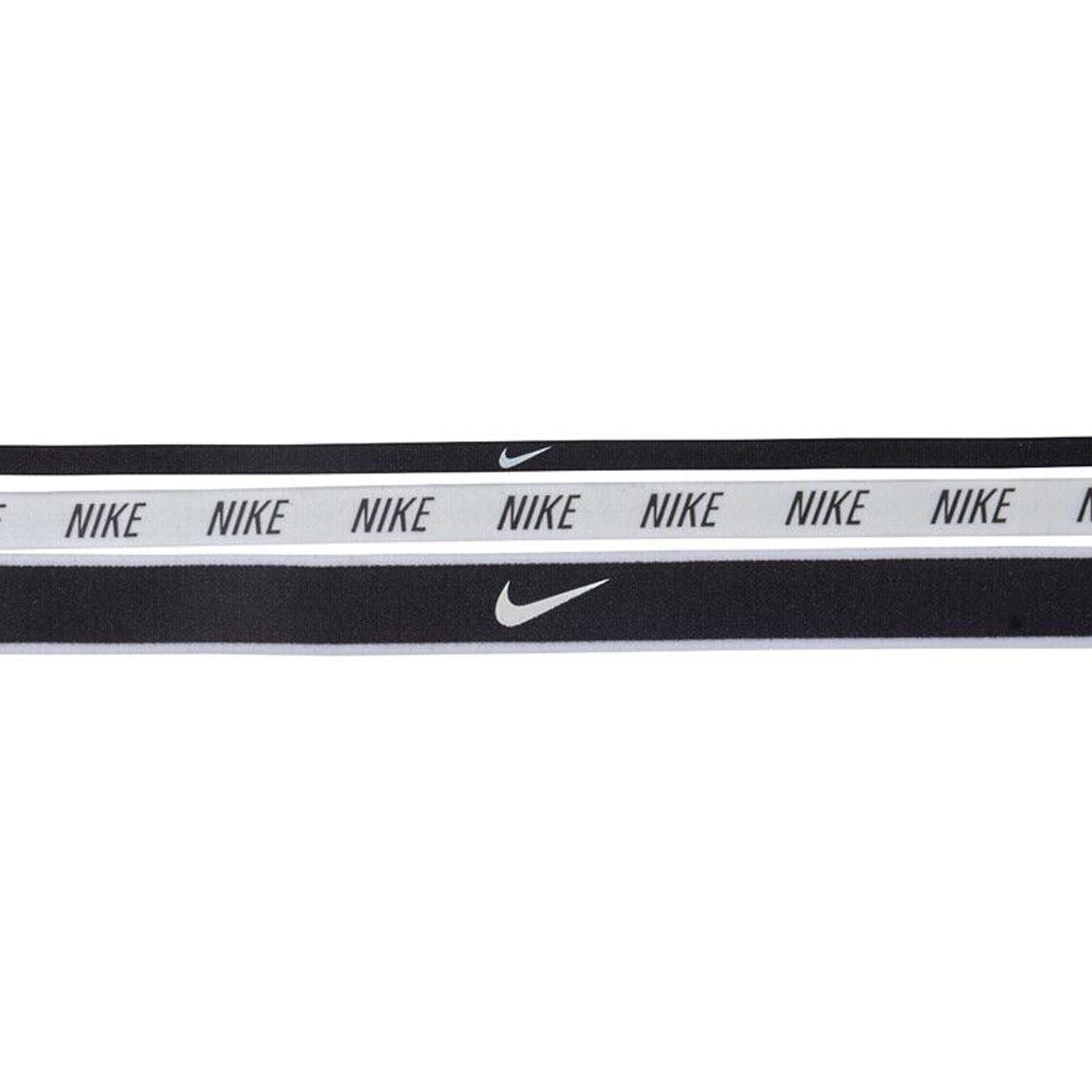 Opaski na głowę Nike Mixed Headbands czarno-białe x3 2/2