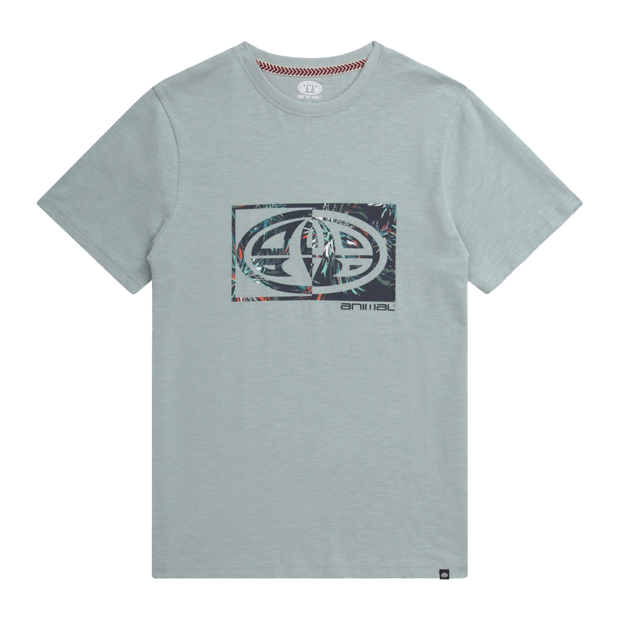 Mens Tropical Leaves TShirt (Corn Blue) 1/2