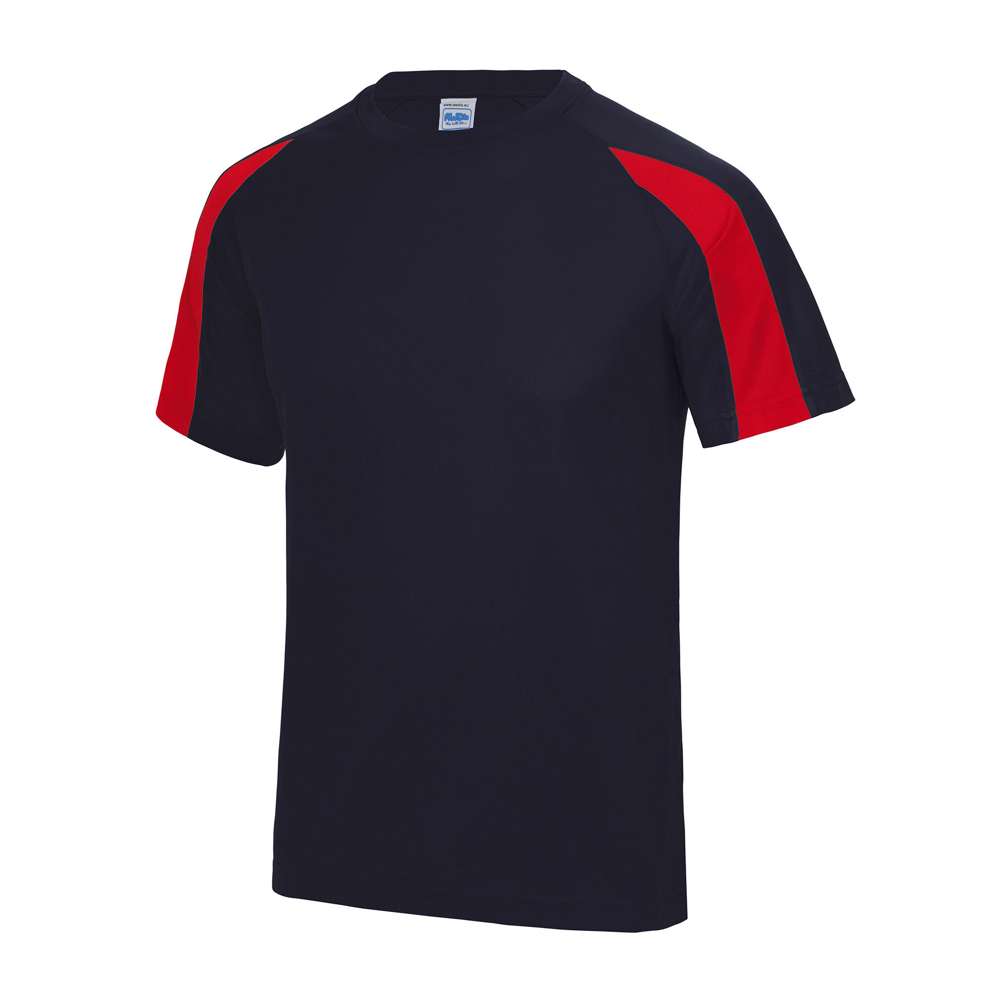 navy blue / red