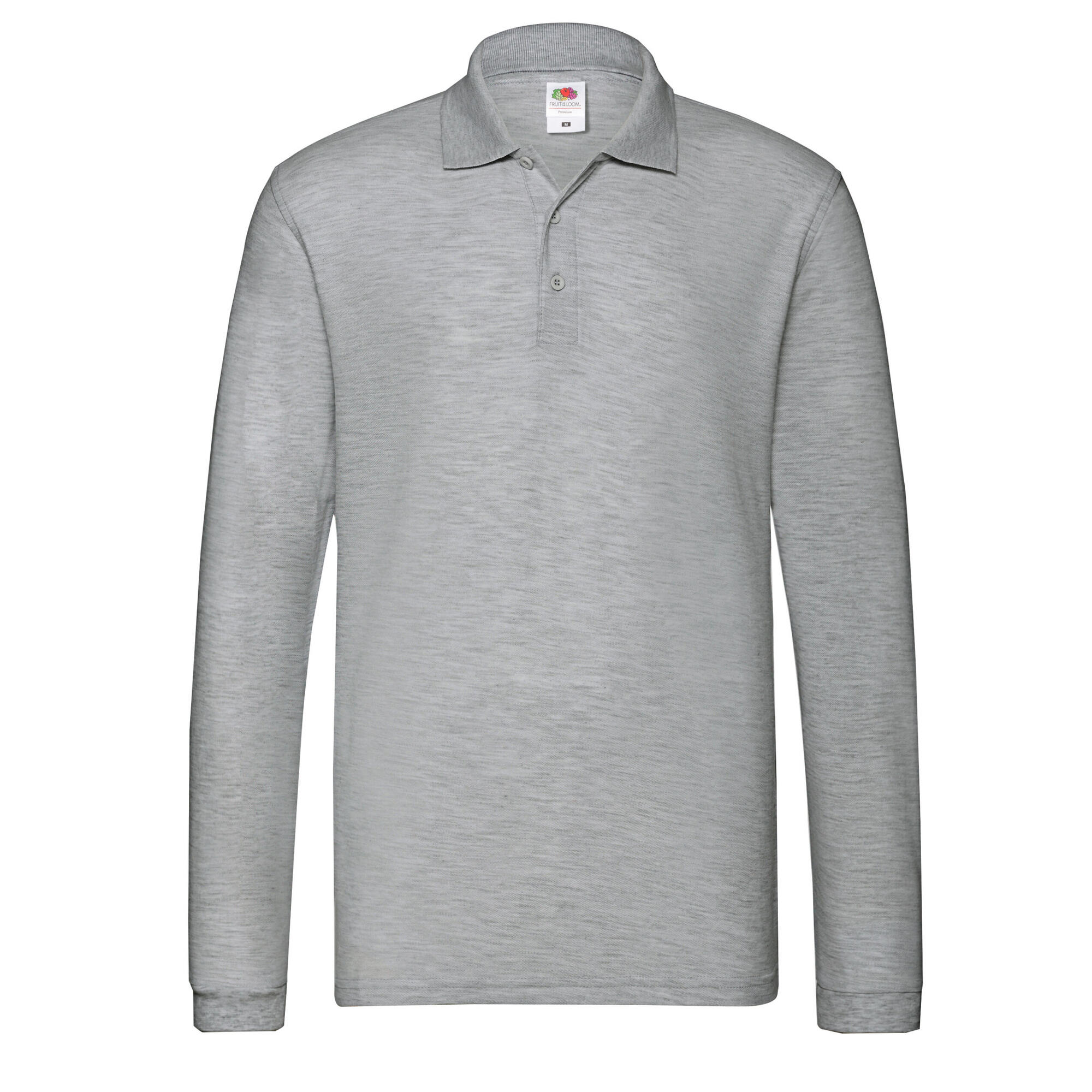 Mens Premium Heather LongSleeved Polo Shirt (Athletic Heather Grey) 1/3