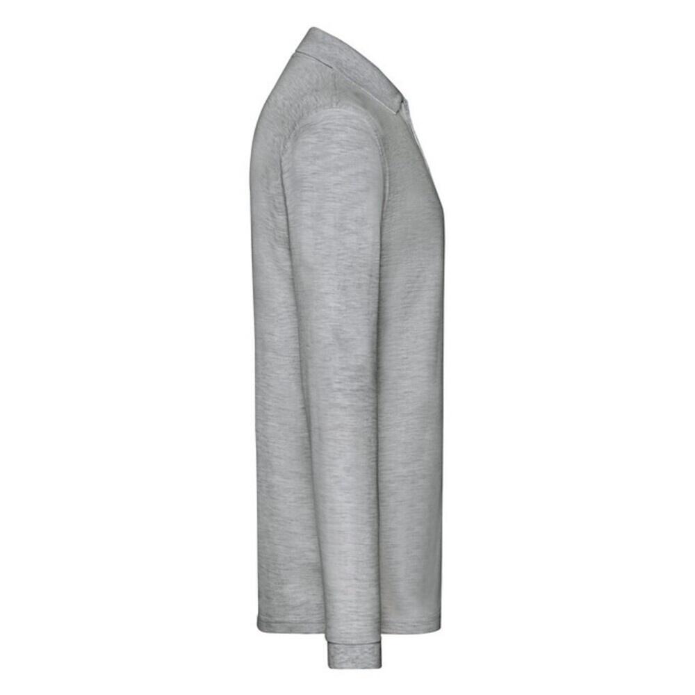 Mens Premium Heather LongSleeved Polo Shirt (Athletic Heather Grey) 3/3