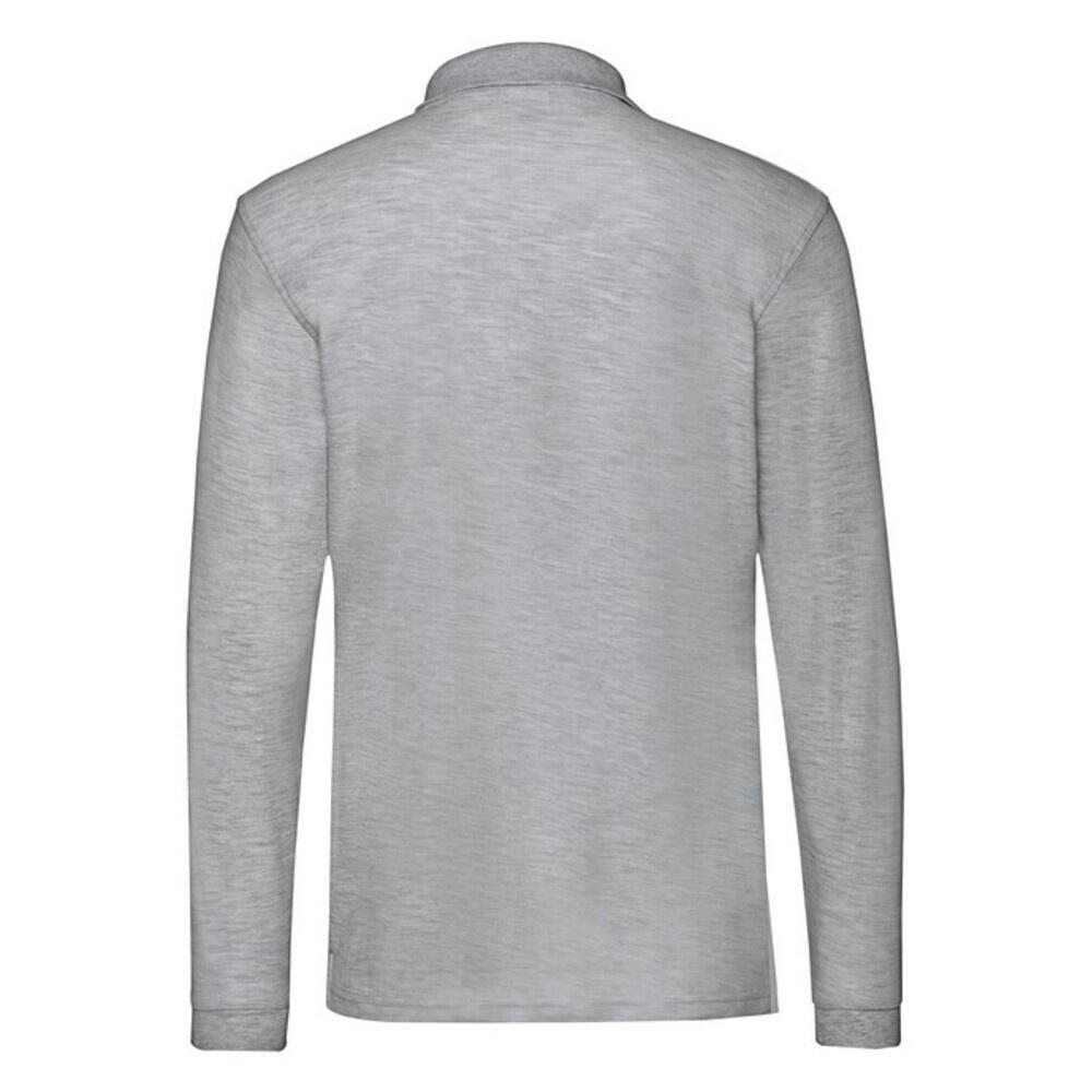 Mens Premium Heather LongSleeved Polo Shirt (Athletic Heather Grey) 2/3