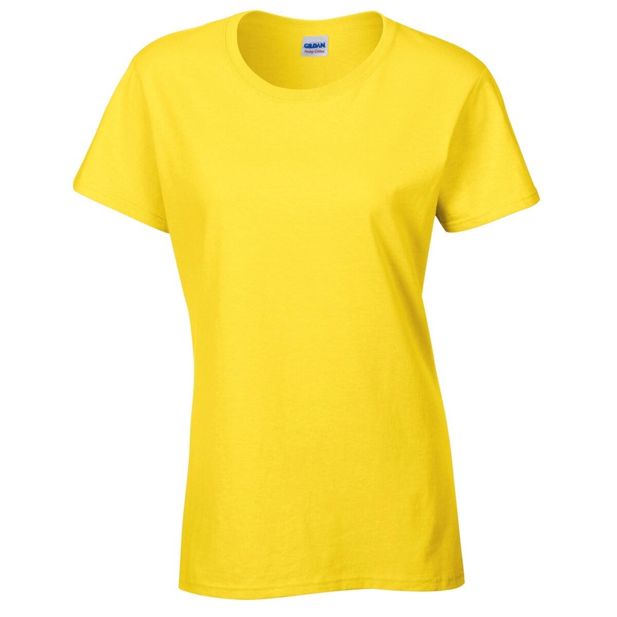 Maglietta 100% Cotone Donna Gildan Giallo 4/4
