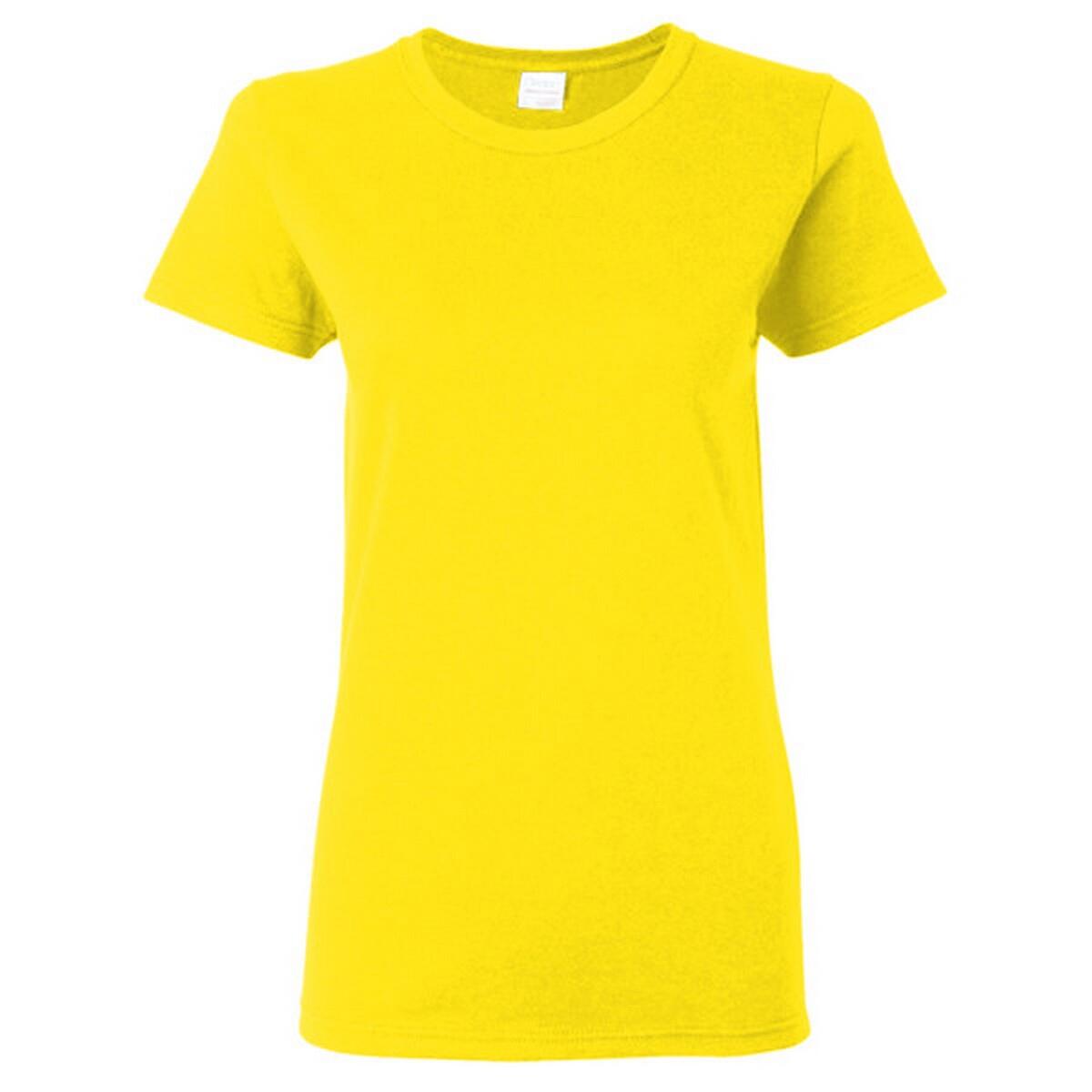Maglietta 100% Cotone Donna Gildan Giallo 2/4