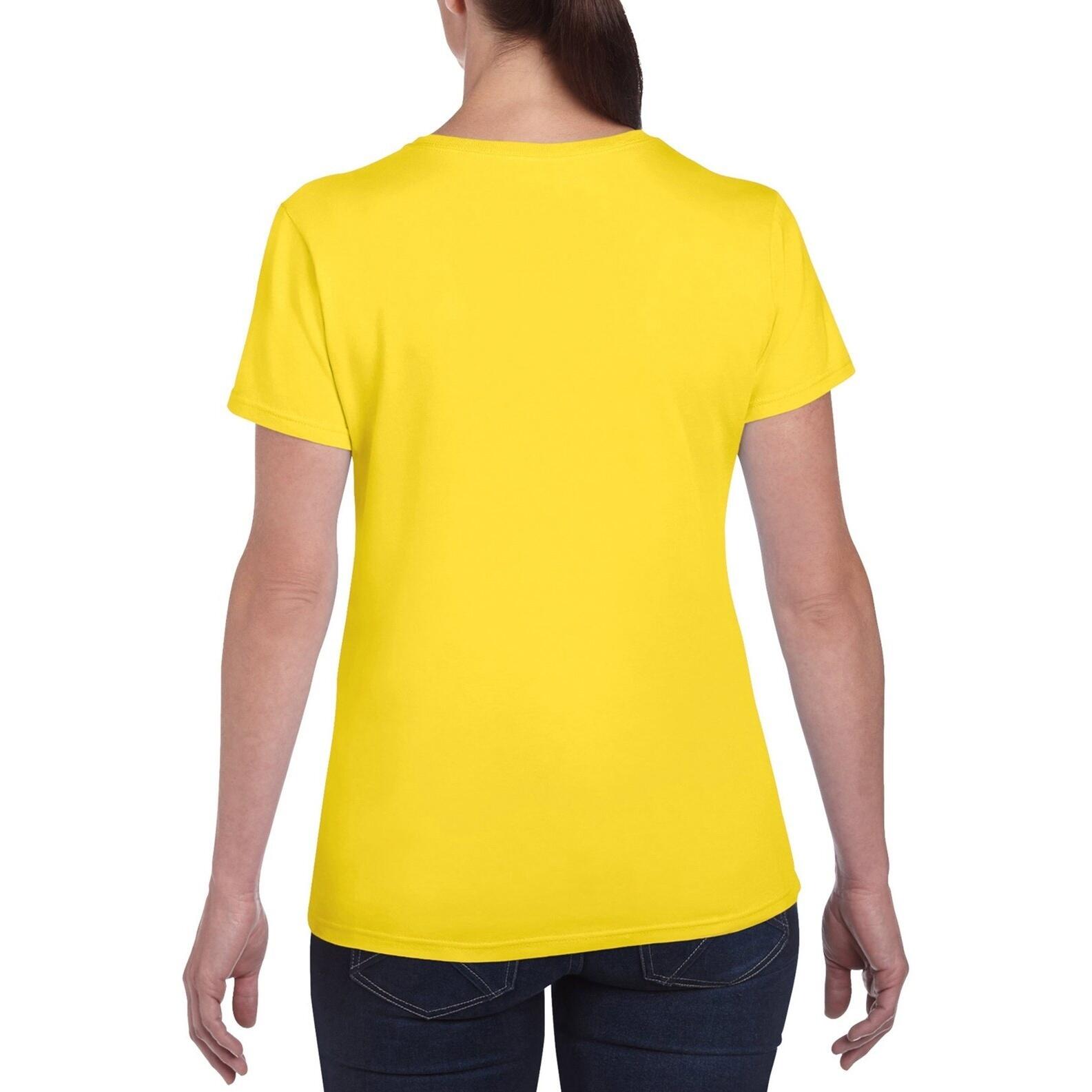 Maglietta 100% Cotone Donna Gildan Giallo 3/4