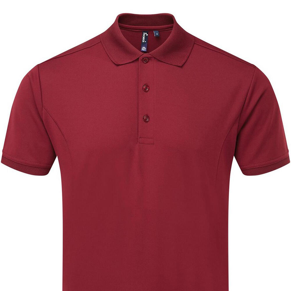 Camisa pólo Coolchecker para homem (Bordeaux) 2/3