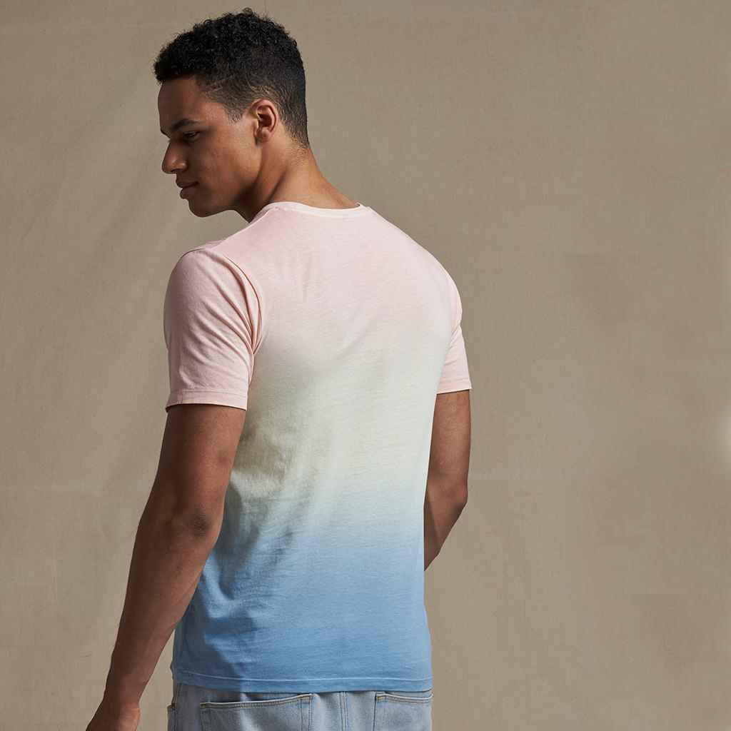 Unisex Adult Dip Dye Tie Dye TShirt (Pastel Sunset Dip) 3/4
