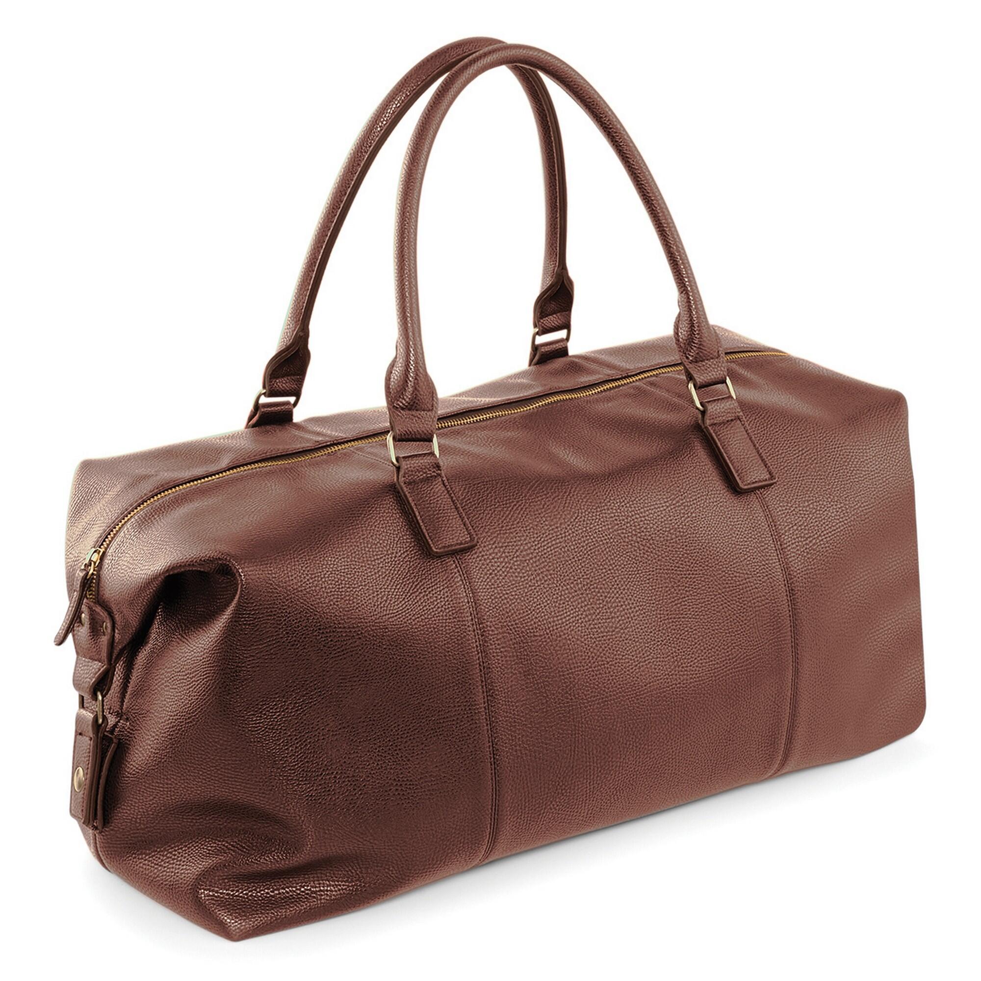 QUADRA NuHude Faux Leather Weekender Holdall Bag (Pack of 2) (Tan)
