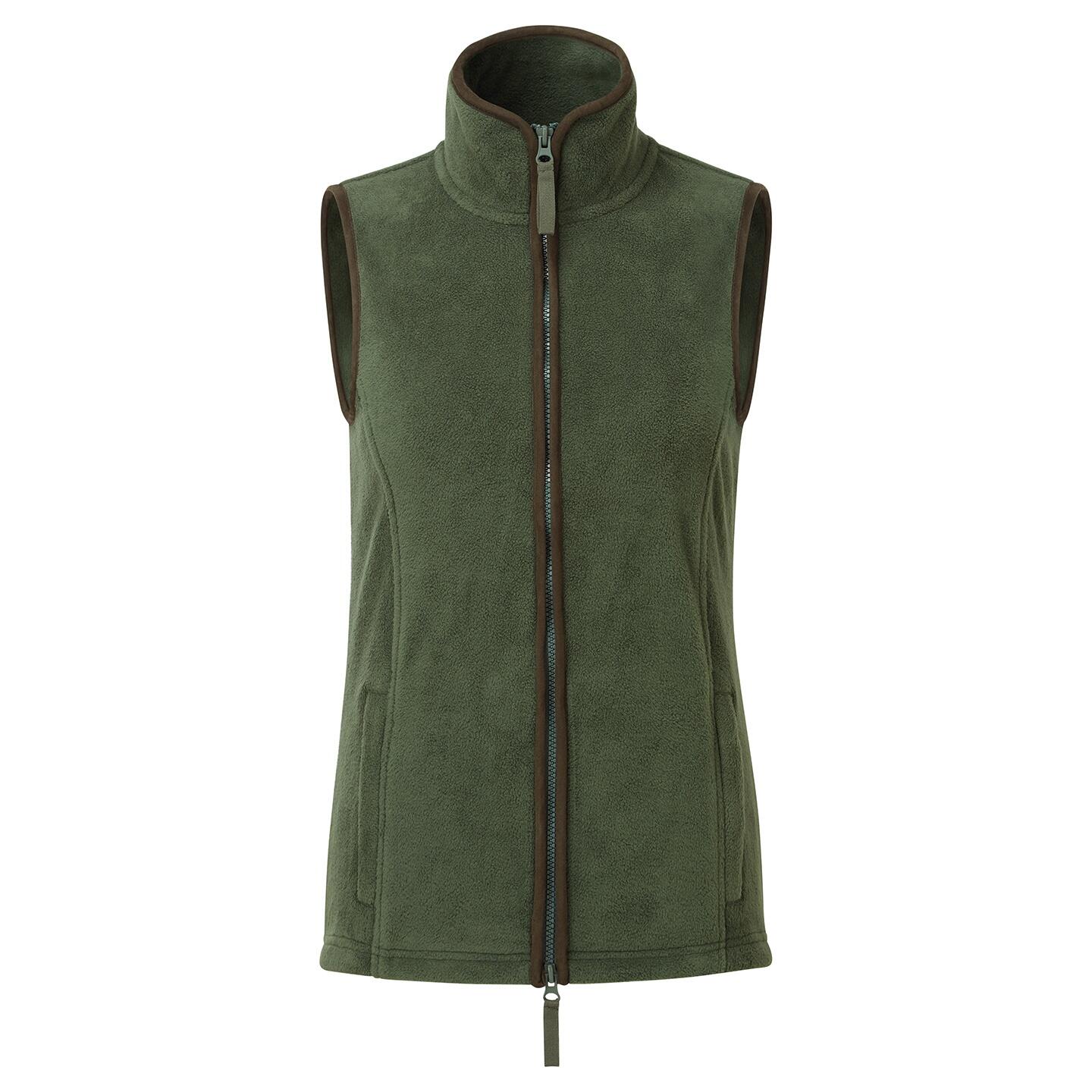 PREMIER Womens/Ladies Artisan Fleece Gilet (Moss Green/Brown)