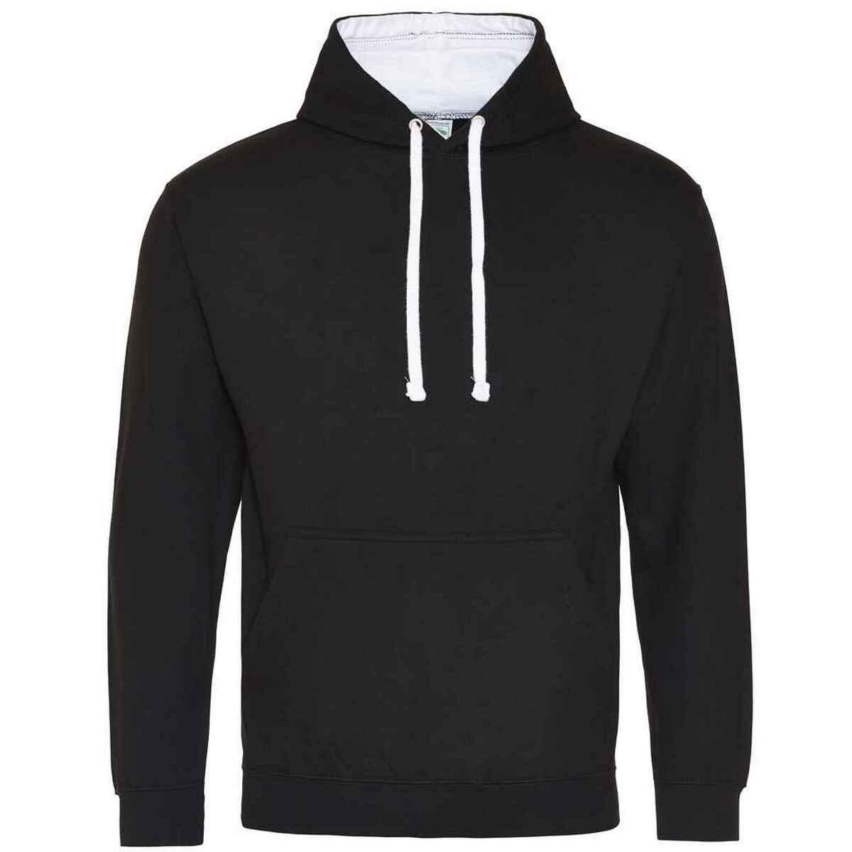 AWDIS Womens/Ladies Varsity Hoodie (Jet Black/Arctic White)