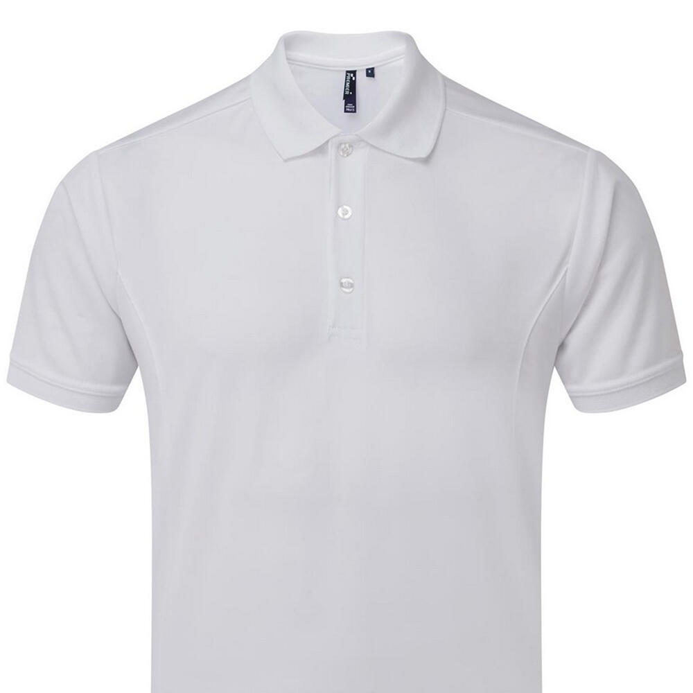 Camisa pólo Coolchecker para homem (Branco) 2/3