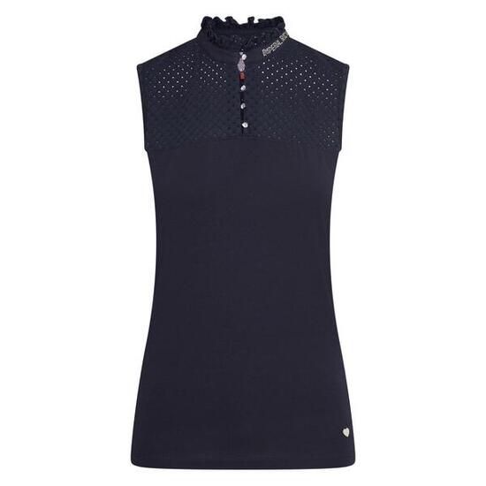 Ärmelloses Reit-Poloshirt, Mädchen Imperial Riding Camee