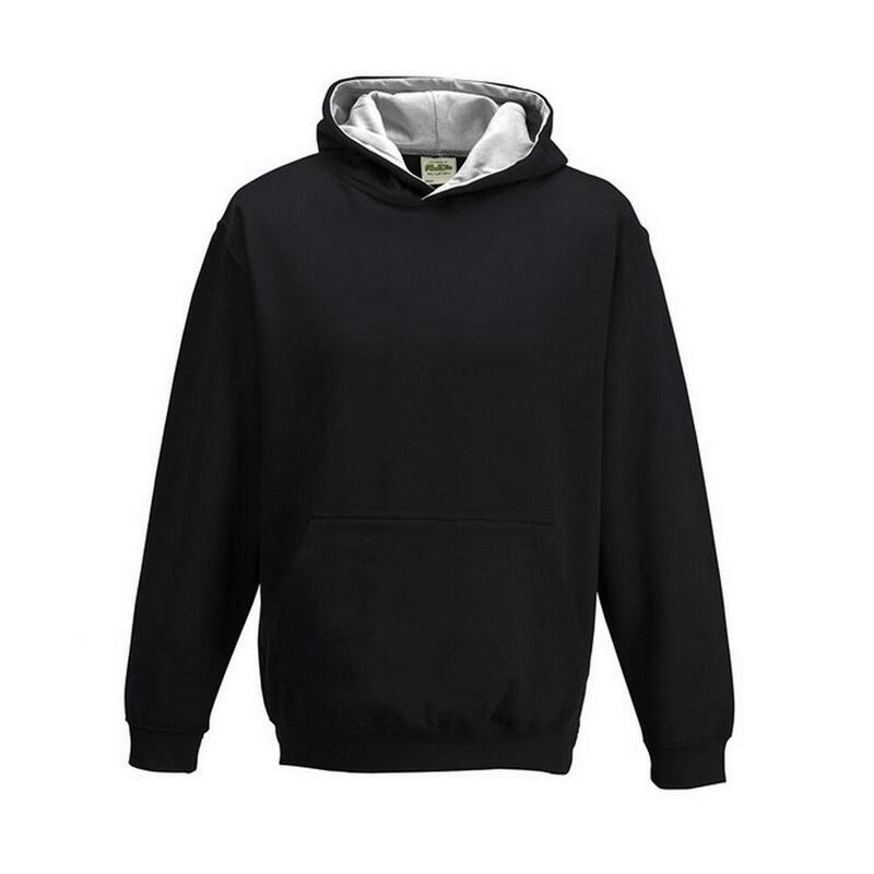 Sweat À Capuche VARSITY Enfant (Noir Vif / Gris Chiné)
