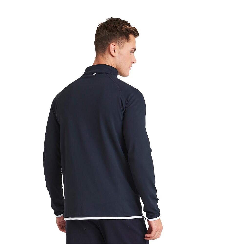 Felpa Semplice Cerniera Ad Un Quarto Uomo Just Cool Blu Scuro Bianco Antico 2/2