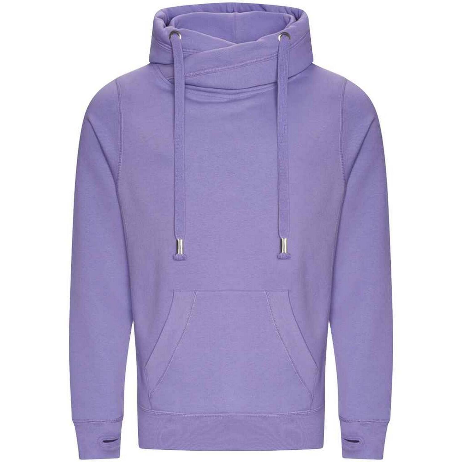 AWDIS Unisex Adult Crossover Collar Hoodie (Digital Lavender)