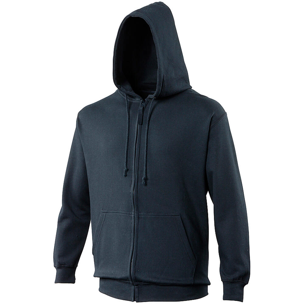 Plain Mens Hooded Full Zip Hoodie / Zoodie (New French Navy) 3/3