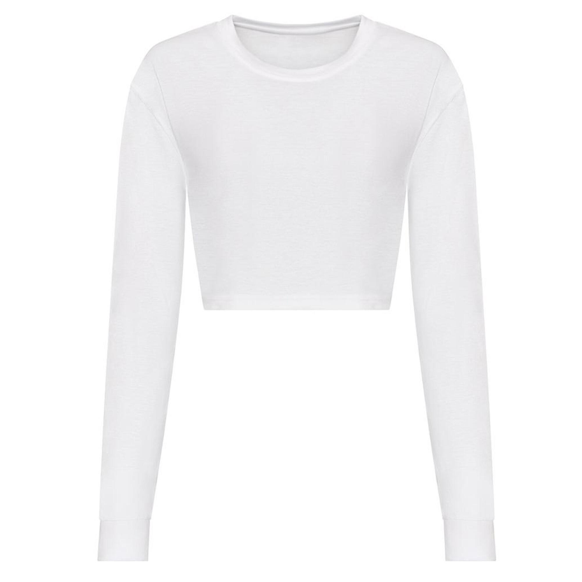 TShirt für Langärmlig Damen festes Weiß 2/3
