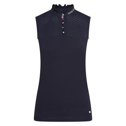 Ärmelloses Reit-Poloshirt, Mädchen Imperial Riding Camee
