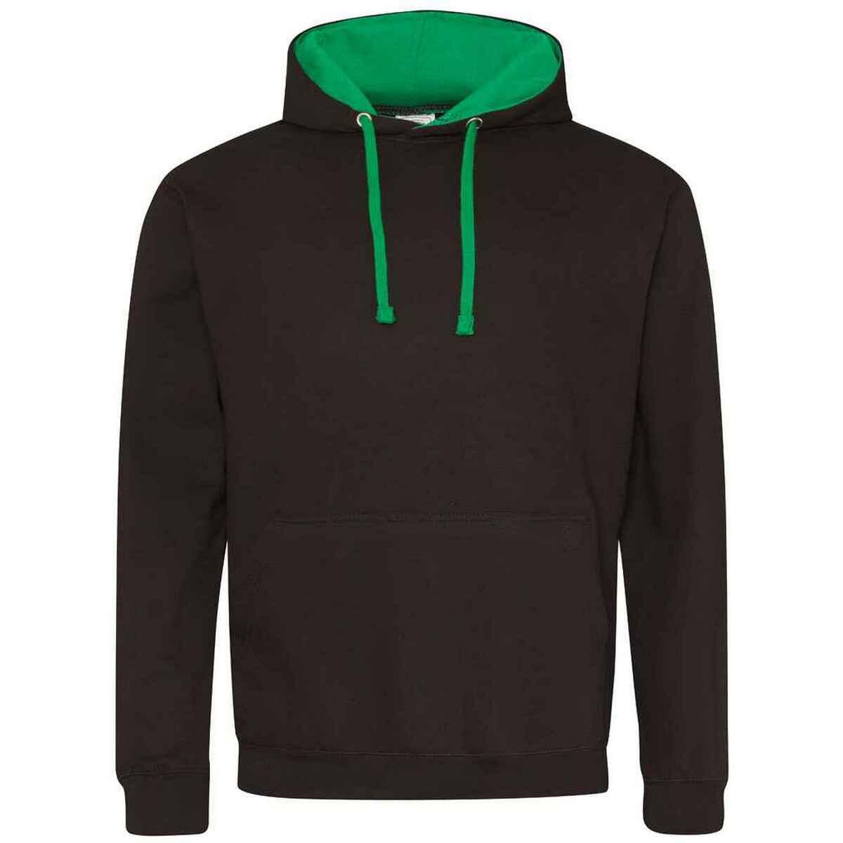 AWDIS Womens/Ladies Varsity Hoodie (Jet Black/Kelly Green)
