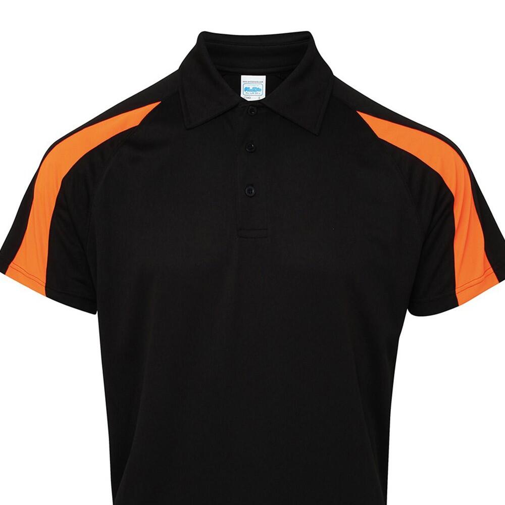 Maglietta Polo Contrasto Uomo Just Cool Cool Nero Corvino Arancione Elettrico 2/2