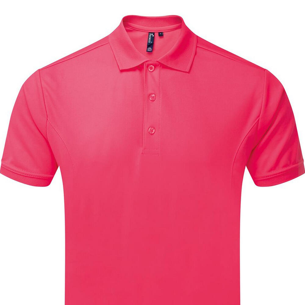 Camisa pólo Coolchecker para homem (Rosa Quente) 2/3