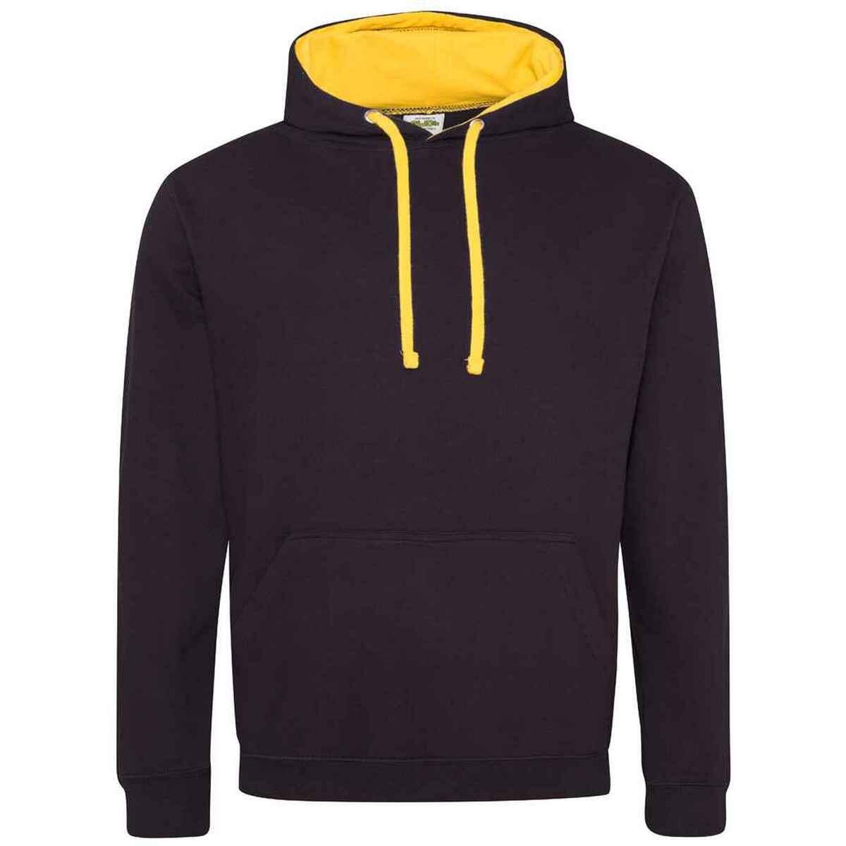 AWDIS Womens/Ladies Varsity Hoodie (Jet Black/Gold)