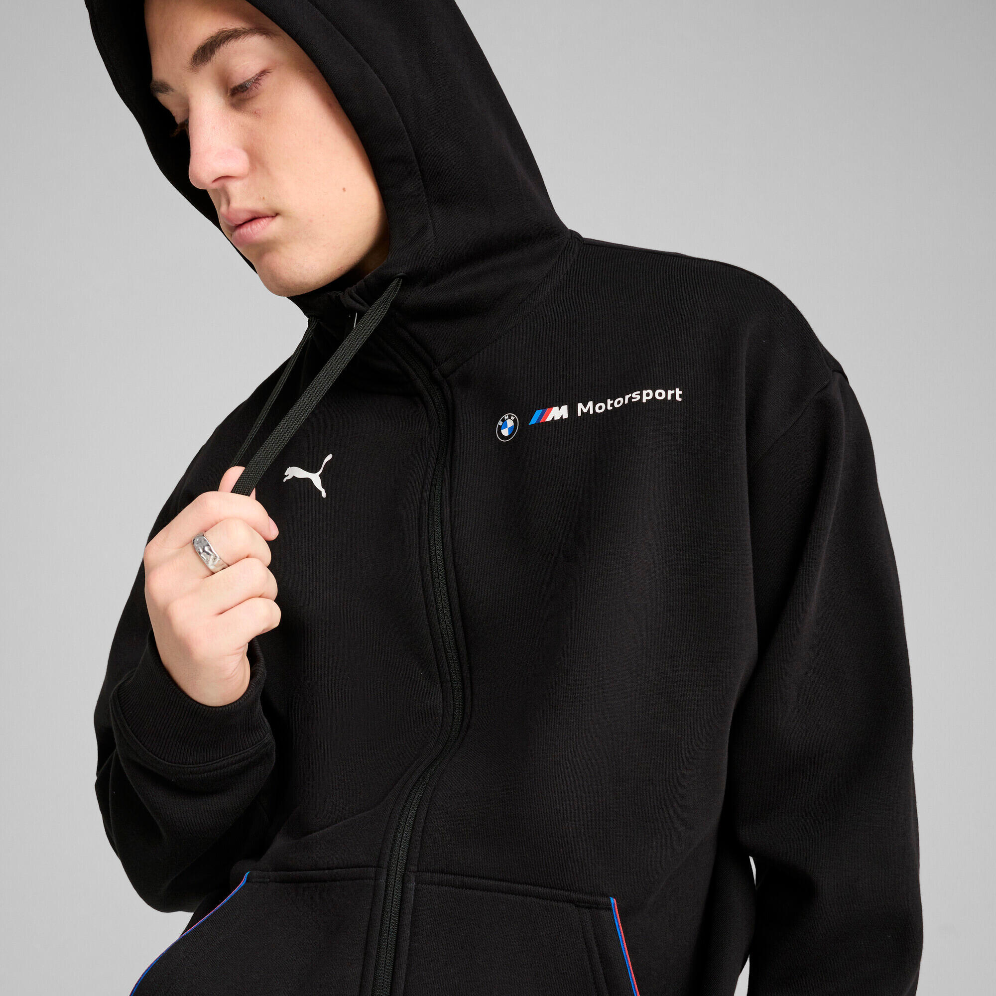 Felpa con cerniera a cappuccio Puma BMW MMS Essentials+ Fleece 6/7