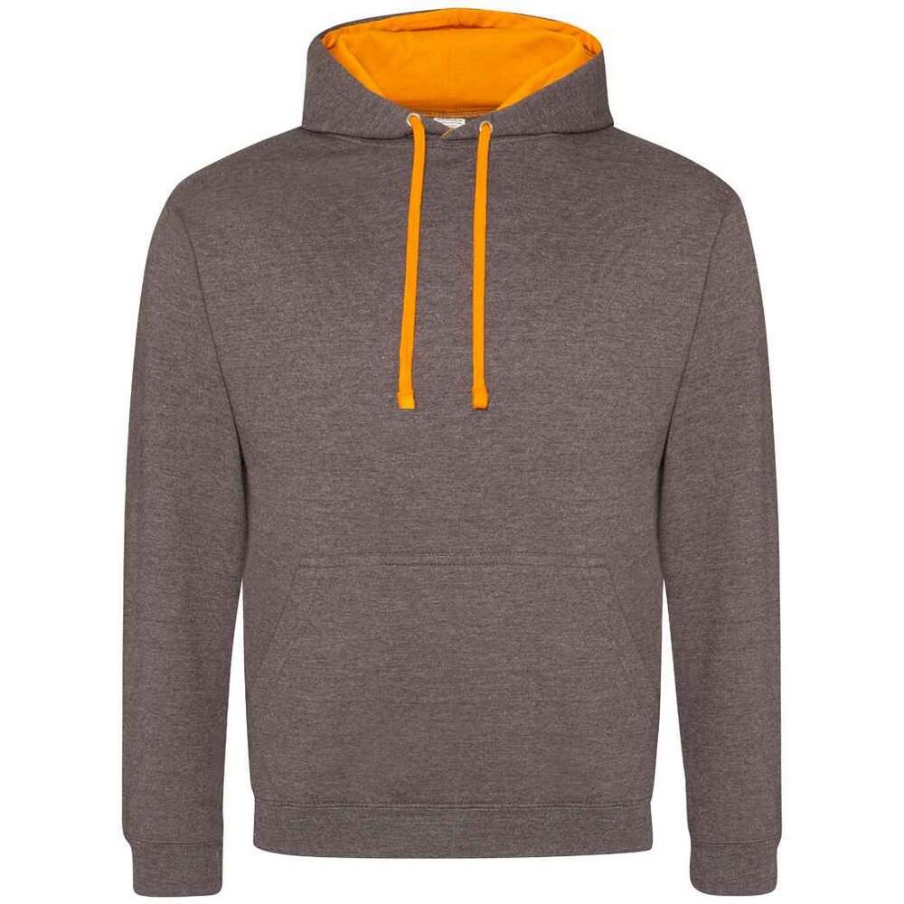 AWDIS Unisex Adult Varsity Hoodie (Charcoal/Orange Crush)