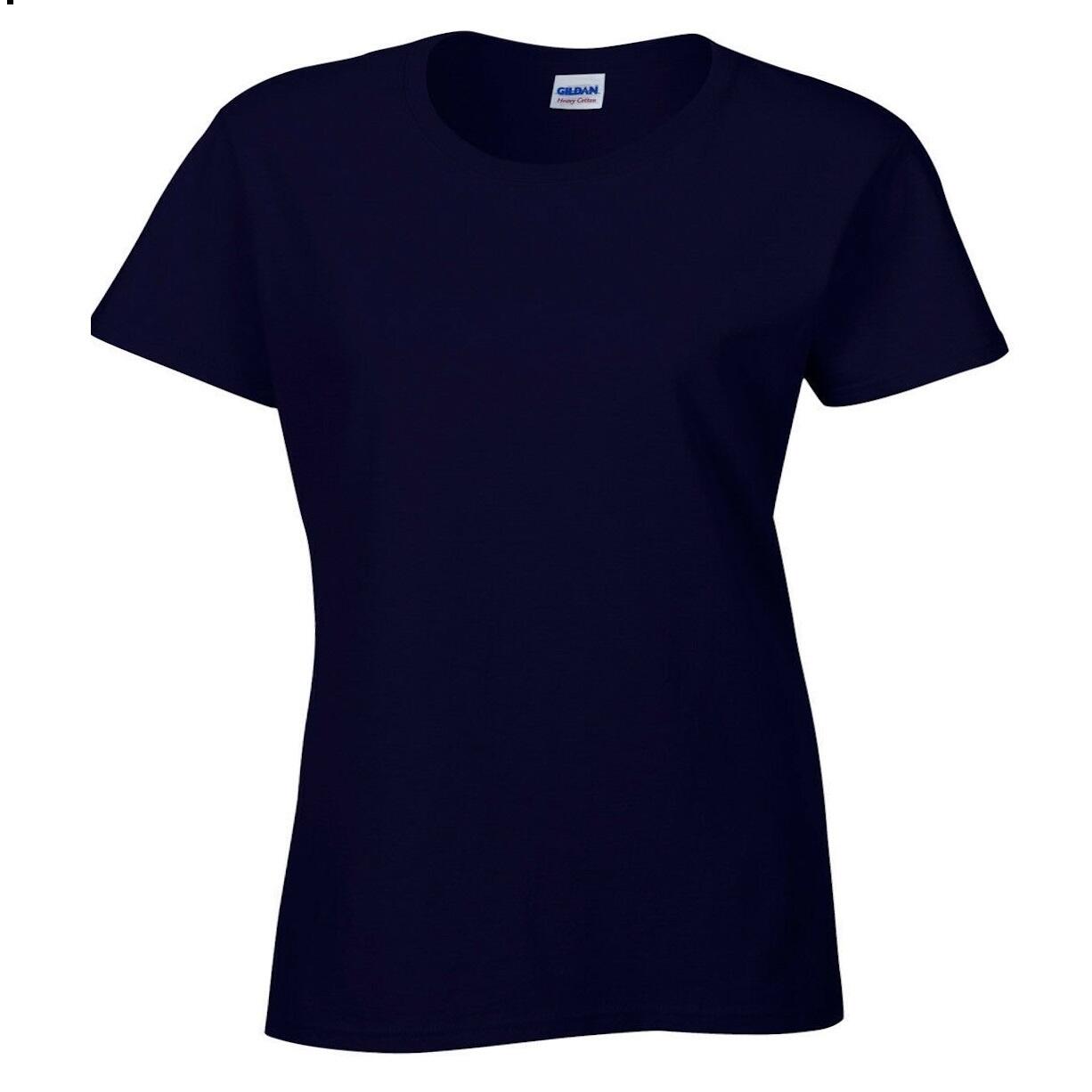 Maglietta 100% Cotone Donna Gildan Blu Navy 2/6