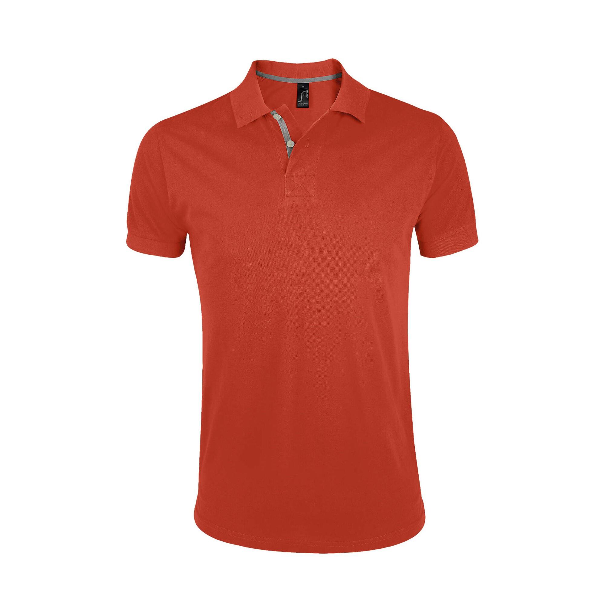 Sol's - Polo Portland Homme (orange Foncé / Gris) - T-shirt Manches Courtes - Gris|orange - 42 M/l - Decathlon
